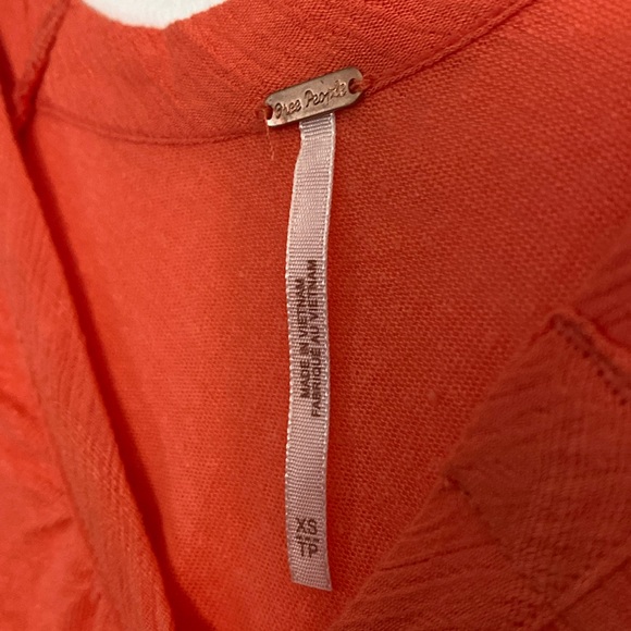 NWT Free People Coral Coast Pleated Keep It Casual Tee - Picture 4 of 5